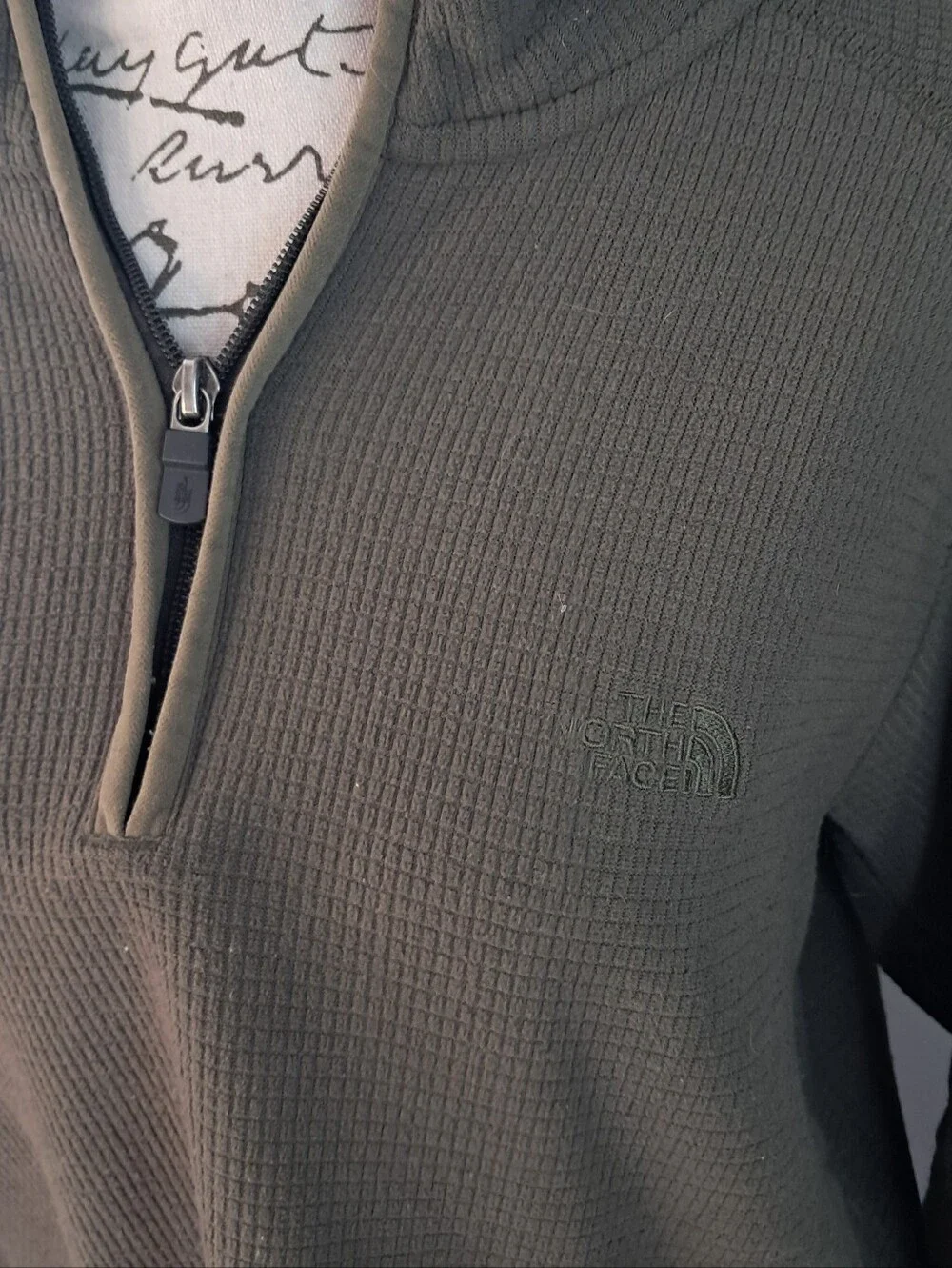 The North Face Quarter Zip Men's Dark Green/Tan Size Medium